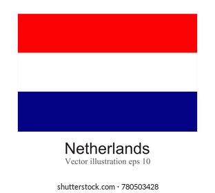 High Detailed vector flag of Netherlands isolated on white background. Vector illustration eps 10.
