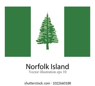 High Detailed vector flag of Norfolk Island isolated on white background. Vector illustration eps 10.