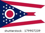 High detailed vector flag of Ohio