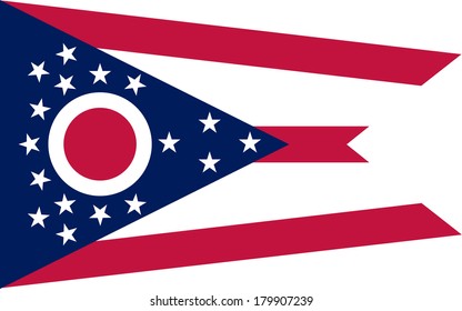 High detailed vector flag of Ohio