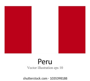 High Detailed vector flag of Peru isolated on white background. Vector illustration eps 10.