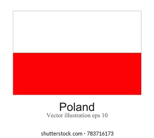 High Detailed vector flag of Poland isolated on white background. Vector illustration eps 10.