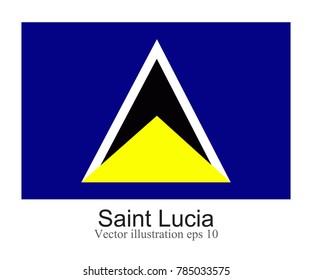 High Detailed vector flag of Saint Lucia isolated on white background. Vector illustration eps 10.