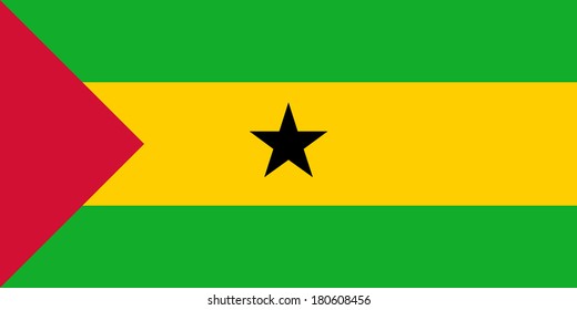 High detailed vector flag of Sao Tome and Principe