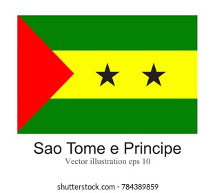 High Detailed vector flag of Sao Tome Principe isolated on white background. Vector illustration eps 10.