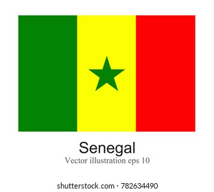 High Detailed vector flag of Senegal isolated on white background. Vector illustration eps 10.