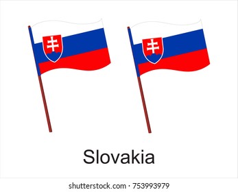 High Detailed Vector Flag of Slovakia isolated on white background. Vector illustration eps 10.