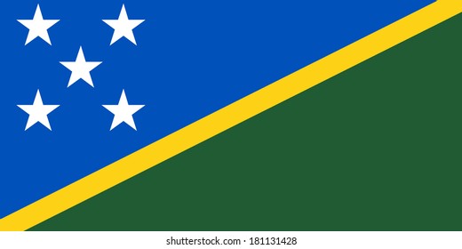 High detailed vector flag of Solomon Islands