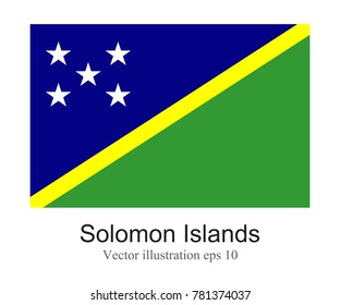 High Detailed vector flag of Solomon Islands isolated on white background. Vector illustration eps 10.