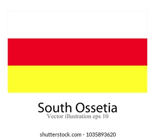 High Detailed vector flag of South Ossetia isolated on white background. Vector illustration eps 10.