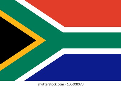 High detailed vector flag of South Africa