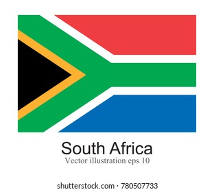 High Detailed vector flag of South Africa isolated on white background. Vector illustration eps 10.