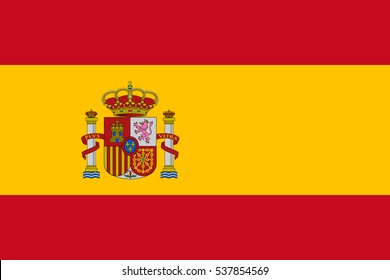 High detailed vector flag of Spain