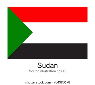 High Detailed vector flag of Sudan isolated on white background. Vector illustration eps 10.