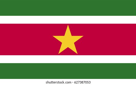 High detailed vector flag of Suriname