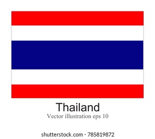 High Detailed vector flag of Thailand isolated on white background. Vector illustration eps 10.