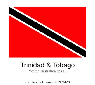 High Detailed vector flag of Trinidad & Tobago isolated on white background. Vector illustration eps 10.