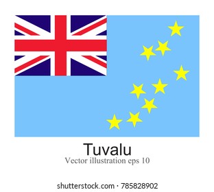 High Detailed vector flag of Tuvalu isolated on white background. Vector illustration eps 10.