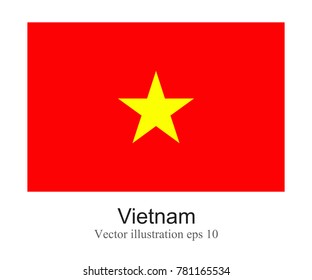 High Detailed vector flag of Vietnam isolated on white background. Vector illustration eps 10.