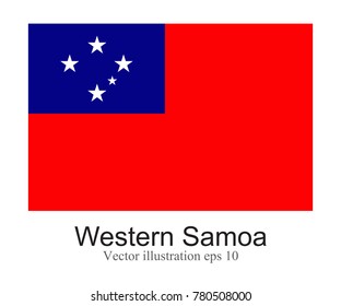 High Detailed vector flag of Western Samoa isolated on white background. Vector illustration eps 10.