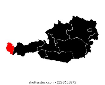 High detailed vector illustration map country of Austria