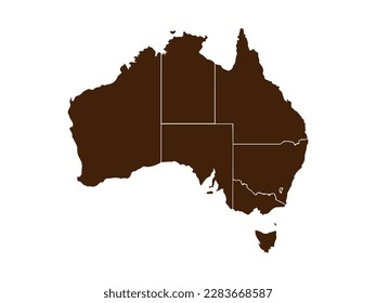 High detailed vector illustration map country of Australia