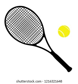 High detailed vector illustration of tennis racket and ball isolated on white background