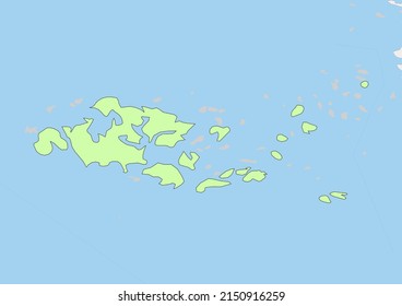 High detailed vector Åland Islands physical map, topographic map of Åland Islands on white with rivers, lakes and neighbouring countries. Vector map suitable for large prints and editing.