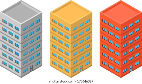 High detailed vector isometric building