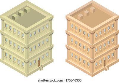 High detailed vector isometric building