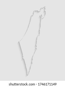 High detailed vector Israel country outline border map isolated on background. State template Near East trip pattern, report, infographic, backdrop. Asia nation business silhouette sign concept.
