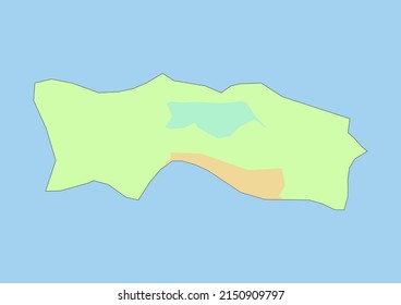 High detailed vector Jersey physical map, topographic map of Jersey on white with rivers, lakes and neighbouring countries. Vector map suitable for large prints and editing.