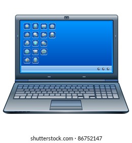 High detailed vector laptop. Detailed illustration.