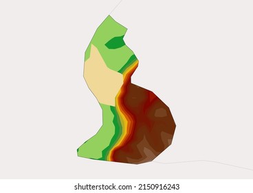 Mapa físico detallado del vector Liechtenstein, mapa topográfico de Liechtenstein sobre blanco con ríos, lagos y países vecinos. Mapa vectorial adecuado para grandes impresiones y edición.