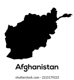 High detailed vector map - Afghanistan Map silhouette Vector file with country name 