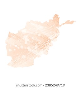 Mapa vectorial detallado alto. Afganistán. Estilo acuarela. Color del icono.