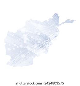 High detailed vector map. Afghanistan. Watercolor style. Periwinkle color. Pastel lilac color. Delicate purple.