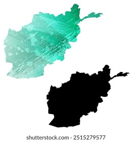 Alto mapa de Vector detallado. Afganistán.