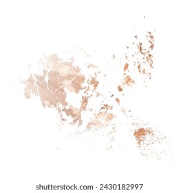 High detailed vector map. Aland Islands. Watercolor style. Beige and red color. Brown color.
