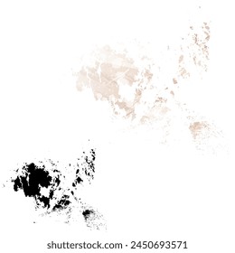 High detailed vector map. Aland Islands. Set of two cards. Watercolor style. Brown beige color. Black card.