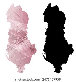 High detailed vector map. Albania.