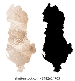 High detailed vector map. Albania.