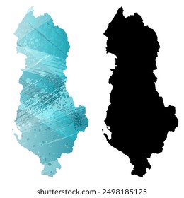 High detailed vector map. Albania.