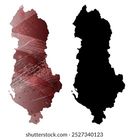 High detailed vector map. Albania.