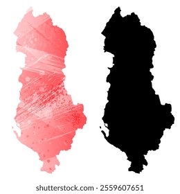 High detailed vector map. Albania.