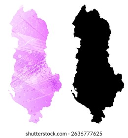 High detailed vector map. Albania.