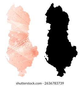 High detailed vector map. Albania.