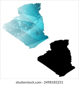 Alto mapa de Vector detallado. Argelia.
