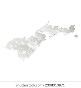 High detailed vector map. American Samoa. Watercolor style. Gray color.