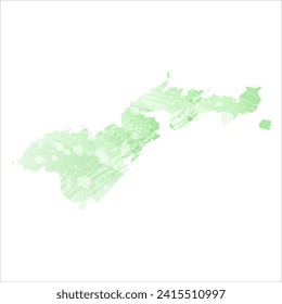 High detailed vector map. American Samoa. Watercolor style. Light lettuce color. Pastel green.